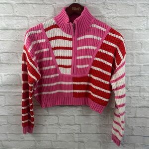 Altar'd State Vibrant Striped Turtleneck Sweater